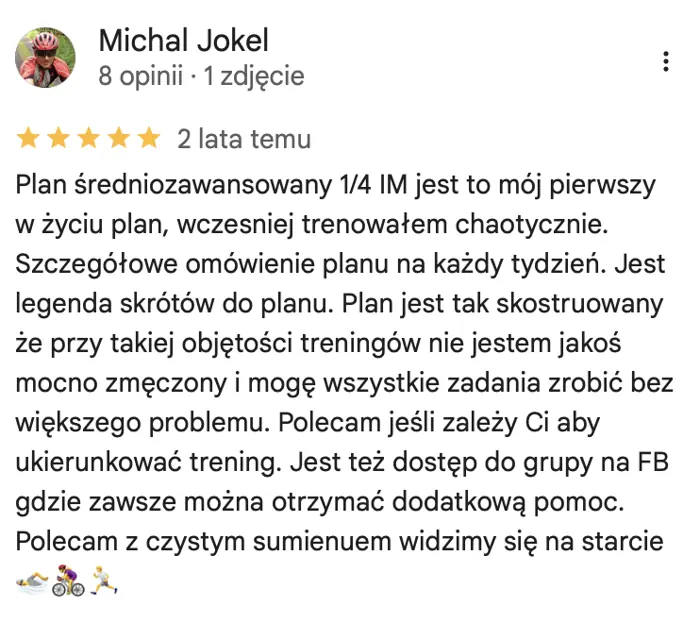 Opinia Michała Jokela w Google
