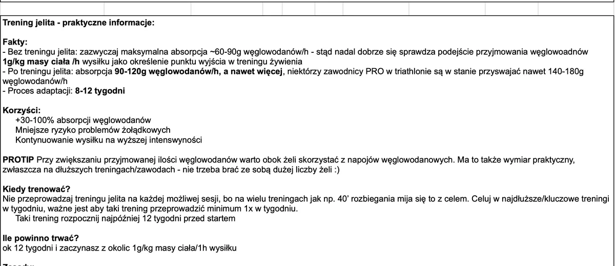 Arkusz: trening jelita